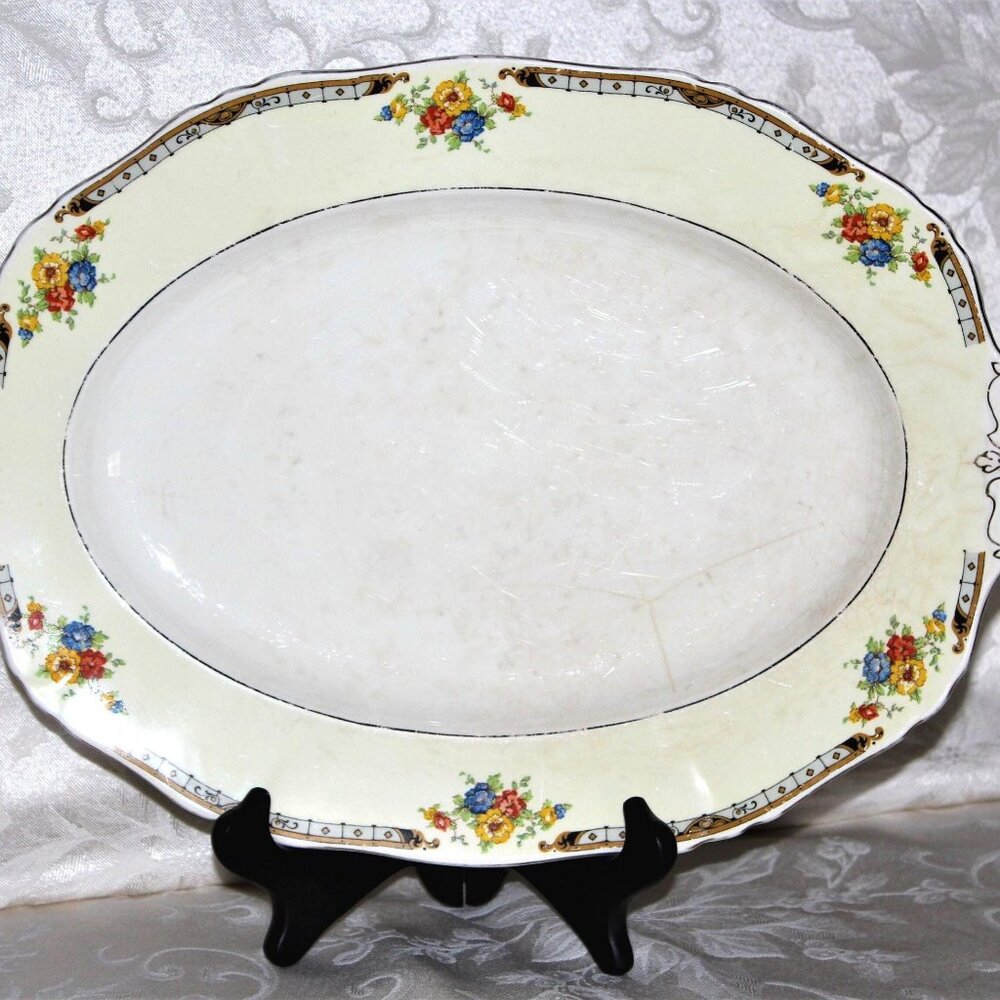 Alfred Meakin Harmony Platter | Floral & Gold Trim